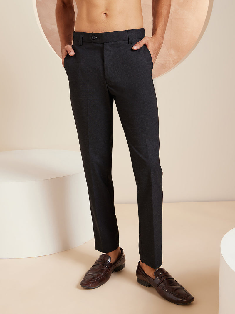 DENNISON Men Smart Tapered Fit Easy Wash Formal Trouser
