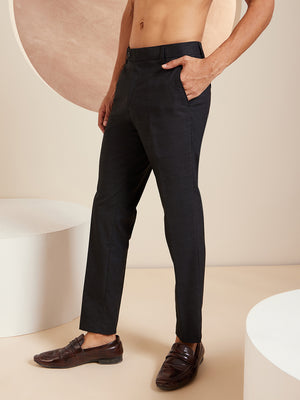 DENNISON Men Smart Tapered Fit Easy Wash Formal Trouser