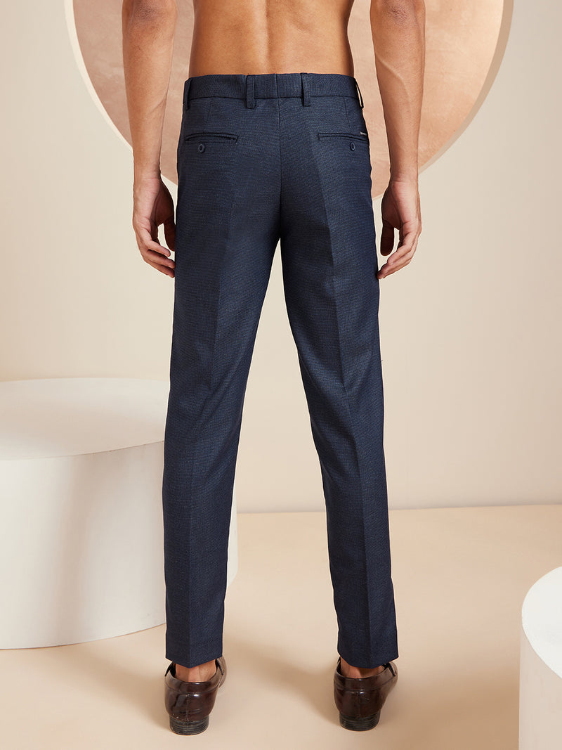 DENNISON Men Smart Tapered Fit Easy Wash Formal Trousers
