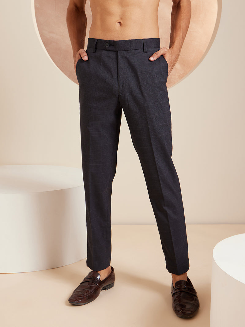 DENNISON Men Smart Tapered Fit Easy Wash Formal Trouser