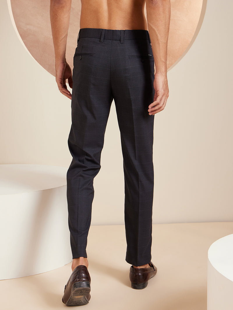 DENNISON Men Smart Tapered Fit Easy Wash Formal Trouser