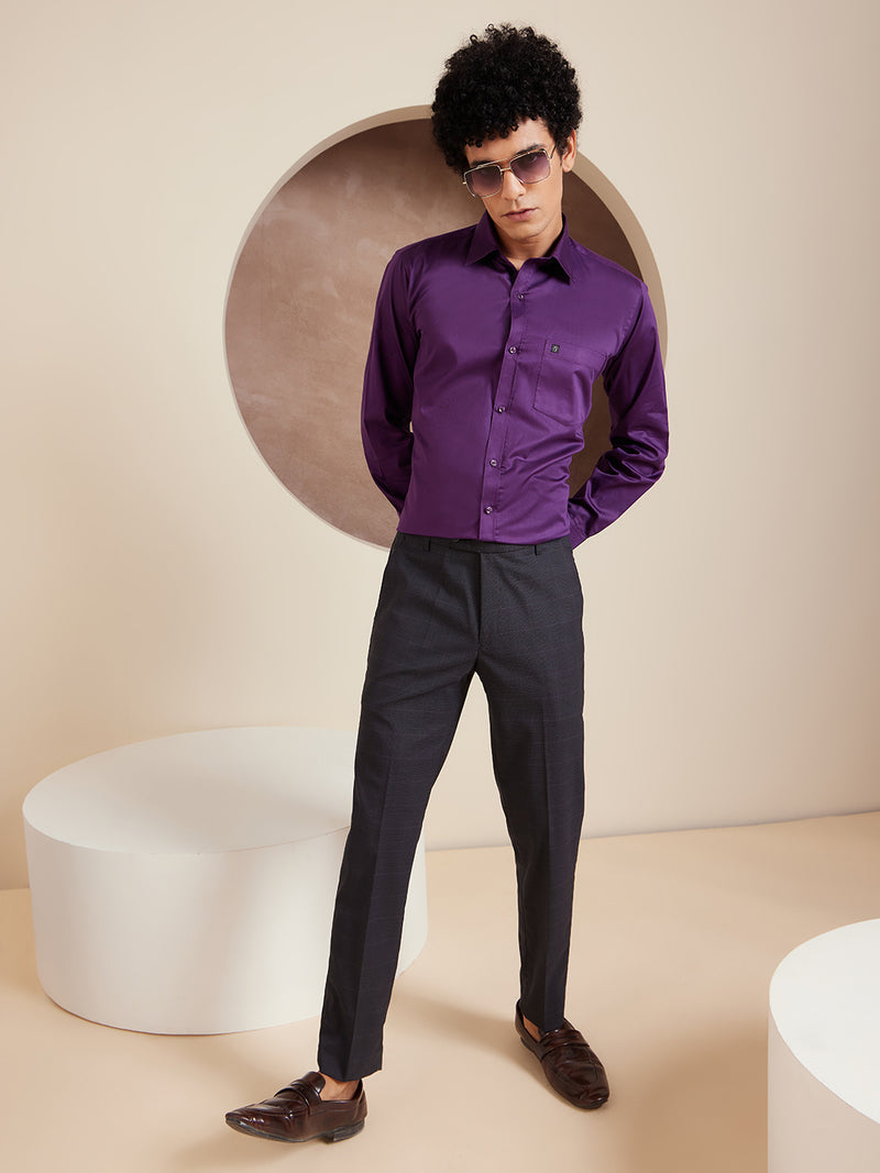 DENNISON Men Smart Tapered Fit Easy Wash Formal Trouser