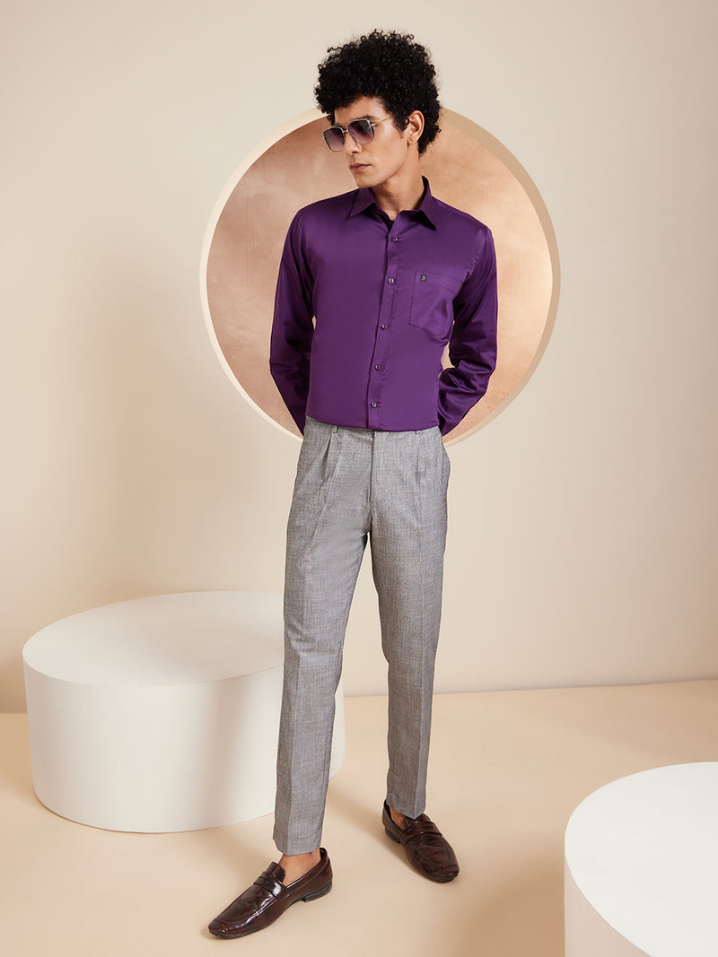 Grey:  Woven Formal Trousers