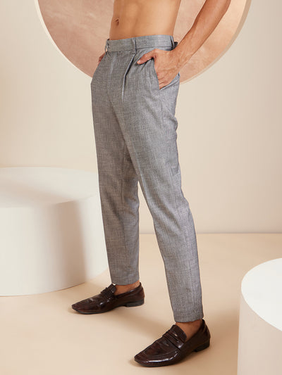 Grey:  Woven Formal Trousers