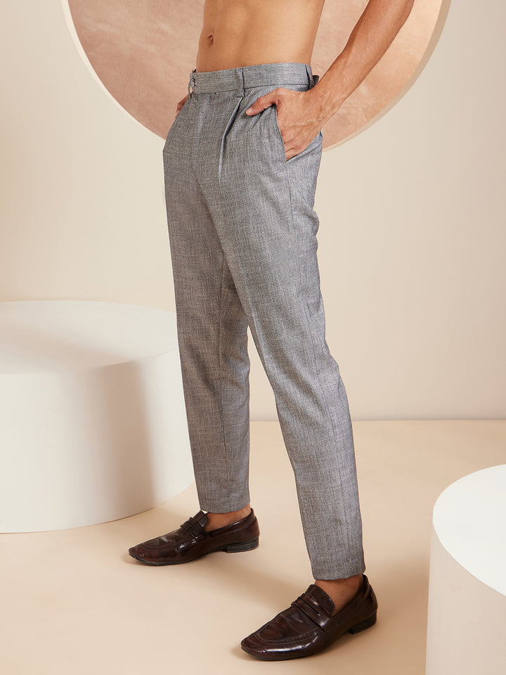DENNISON Men Grey Formal Trousers
