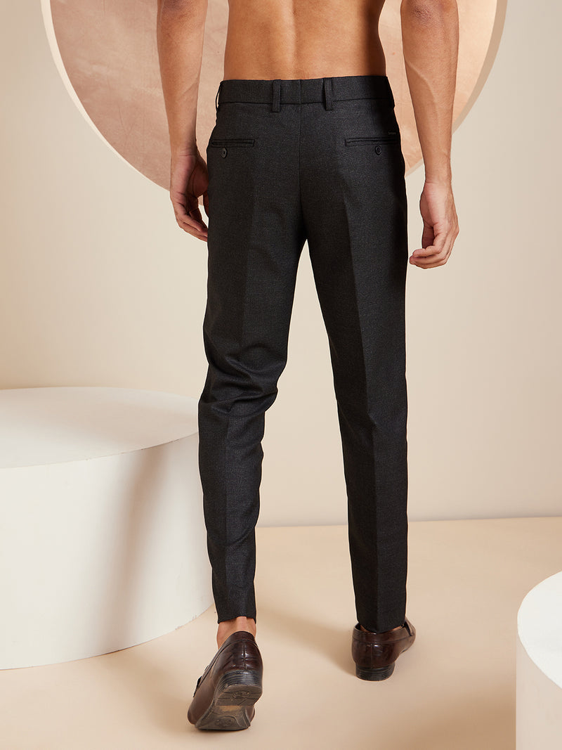 DENNISON Men Smart Tapered Fit Easy Wash Formal Trousers