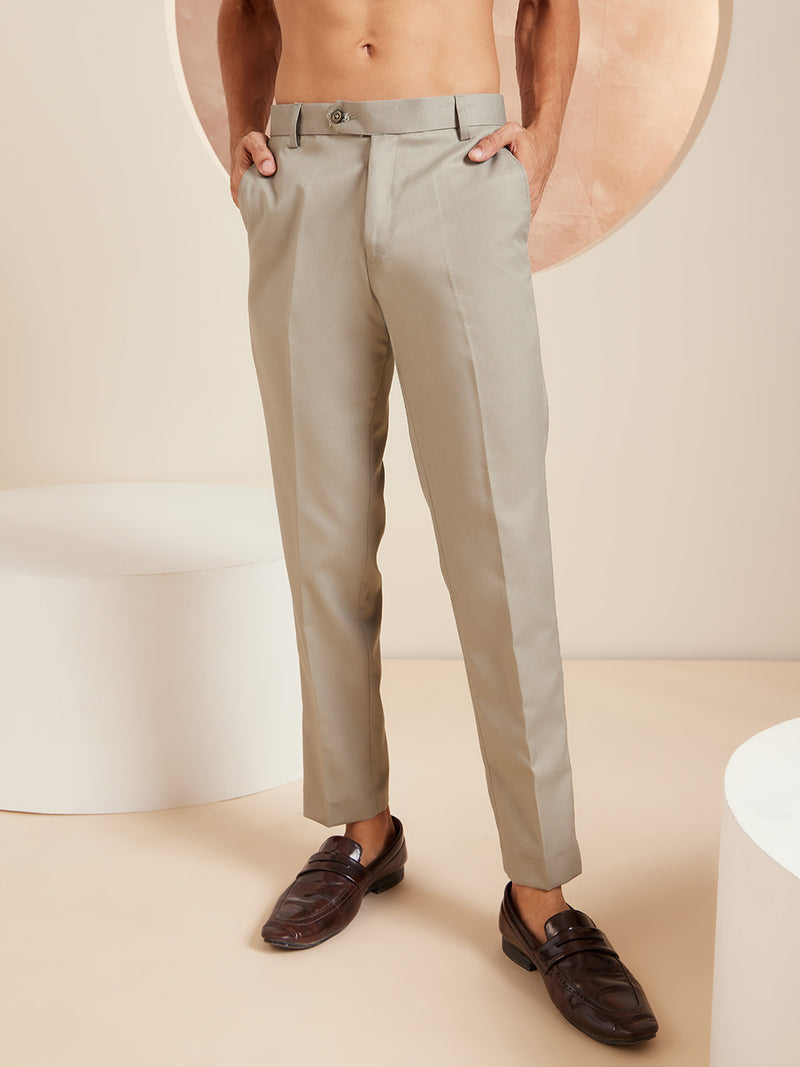 DENNISON Men Smart Tapered Fit Easy Wash Trousers