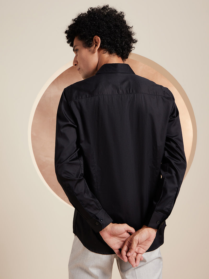 Black: Full Sleeves Partywear Shirt