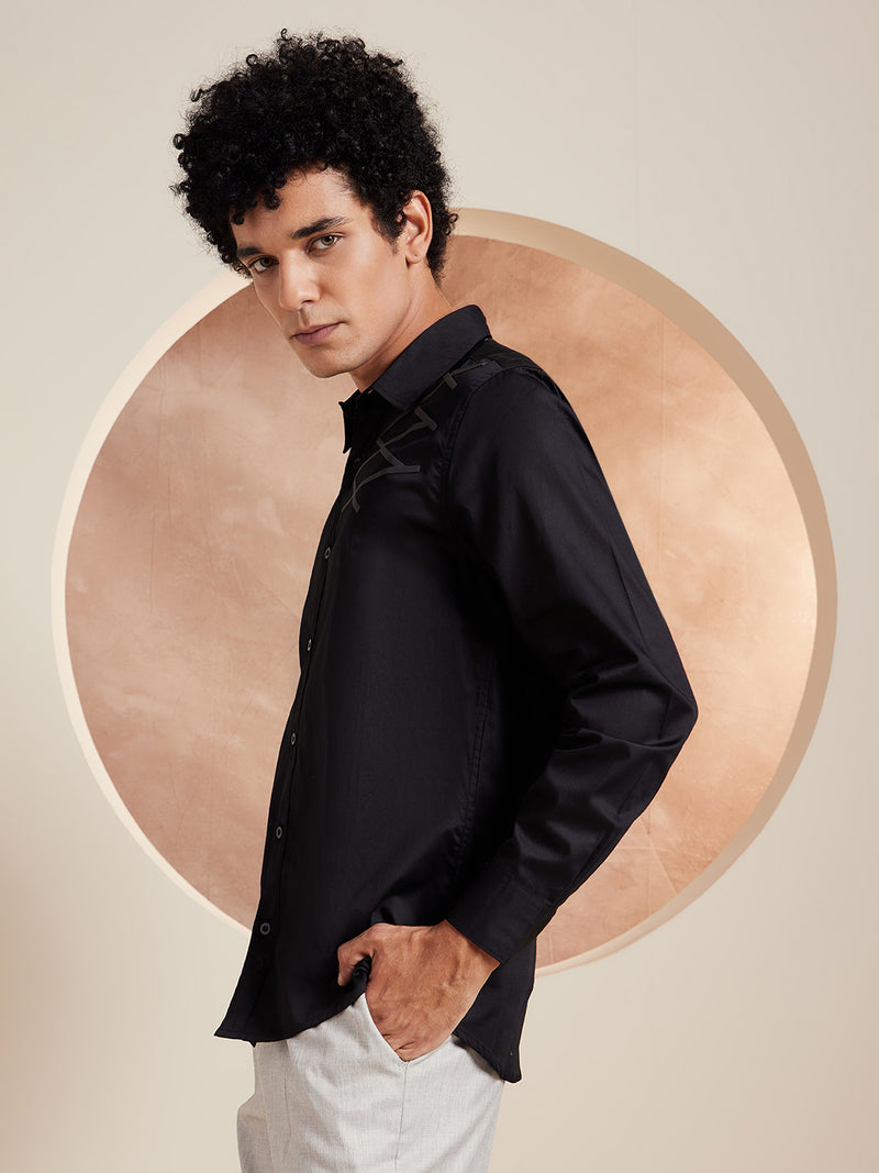 Black: Full Sleeves Partywear Shirt