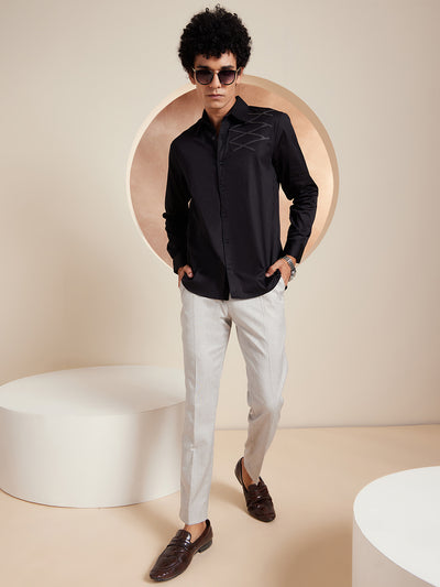 Black: Full Sleeves Partywear Shirt