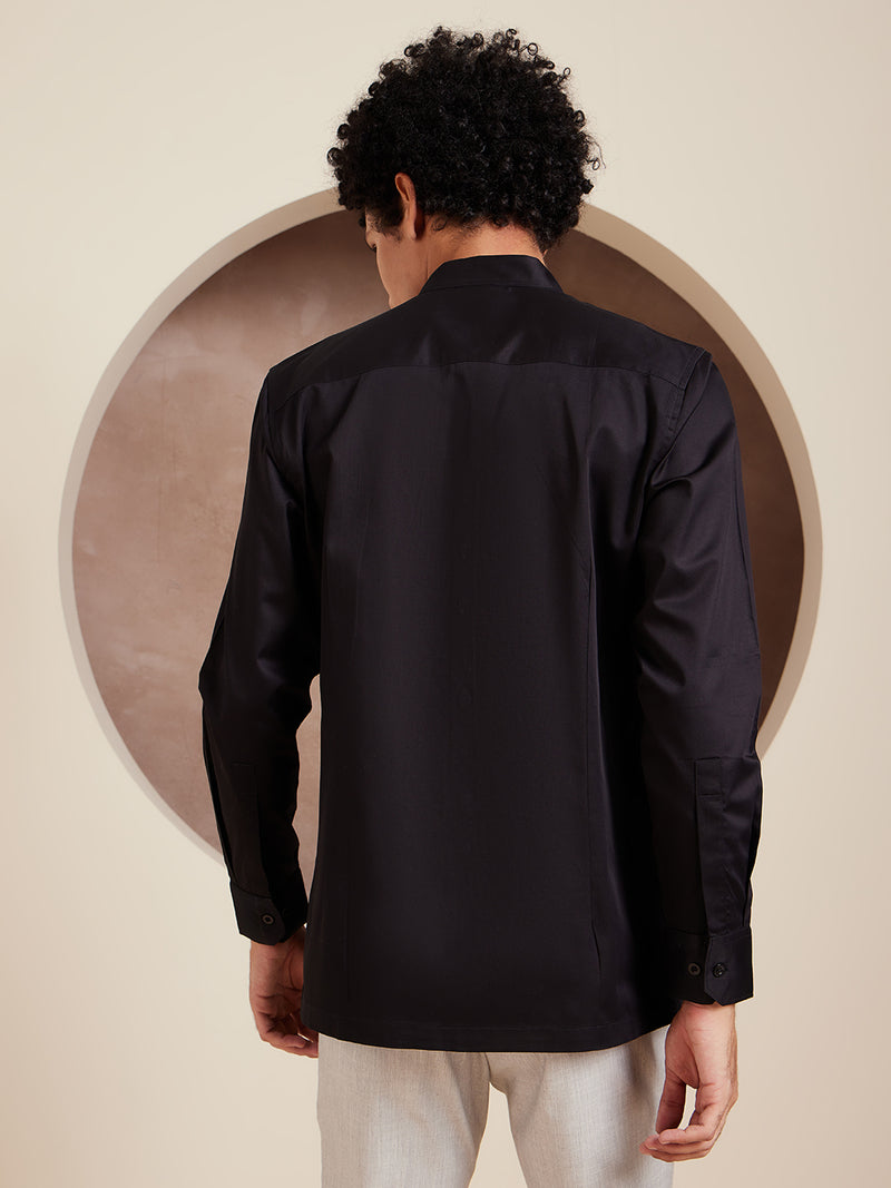 Black: Full Sleeves Clubwear Shirt