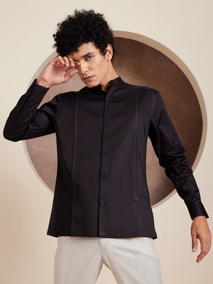 Black: Full Sleeves Clubwear Shirt