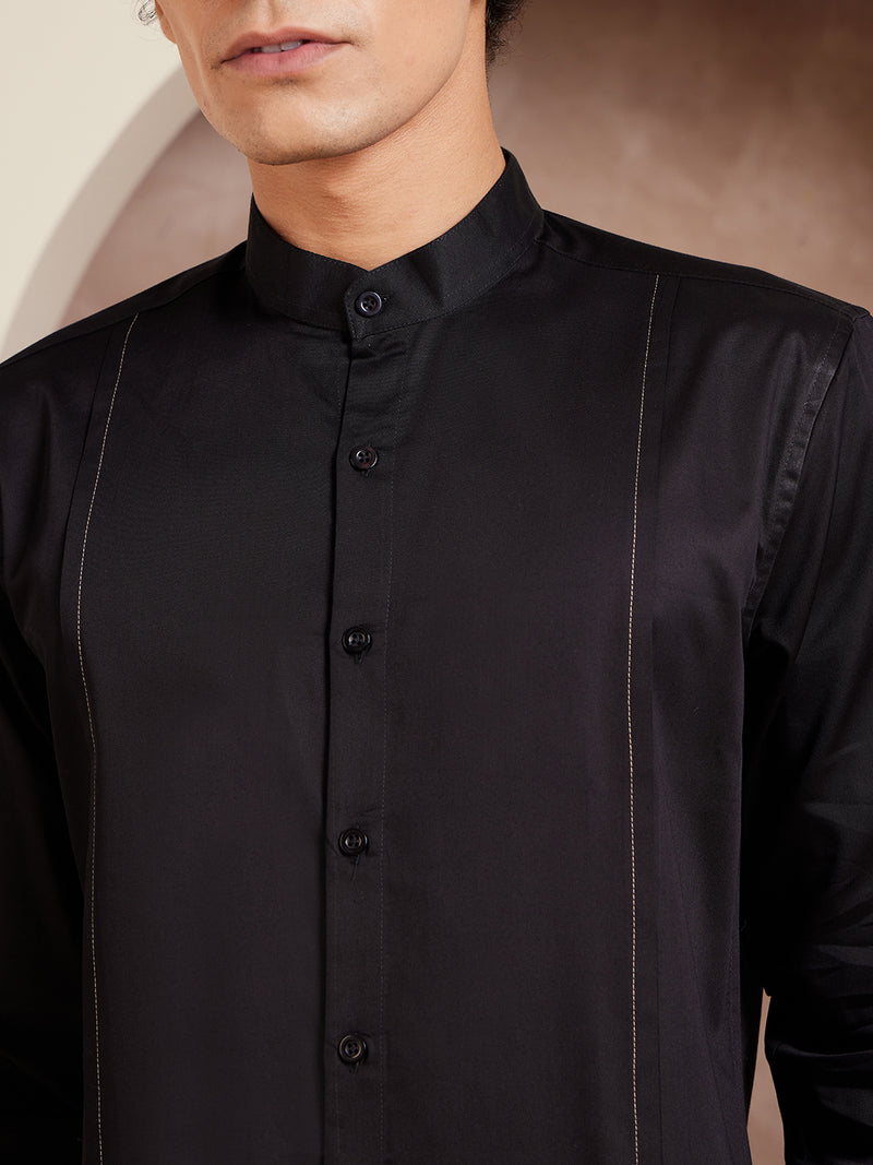 Black: Full Sleeves Clubwear Shirt