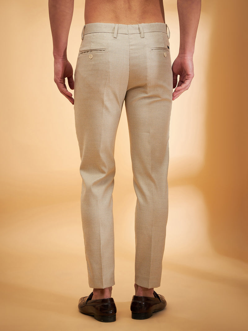 DENNISON Men Beige Textured Trouser