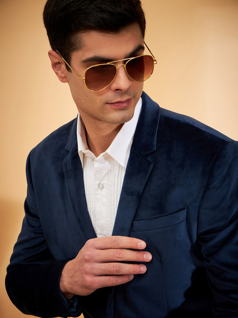 DENNISON Men Navy blue Single Breasted Blazer