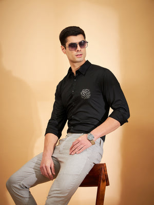 Black: Full Sleeves Partywear Shirt