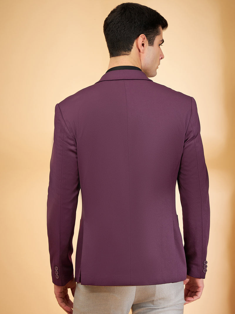 DENNISON Men Maroon Single Breasted Blazer