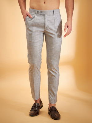DENNISON Men Textured Tapered Fit Pleated Trouser