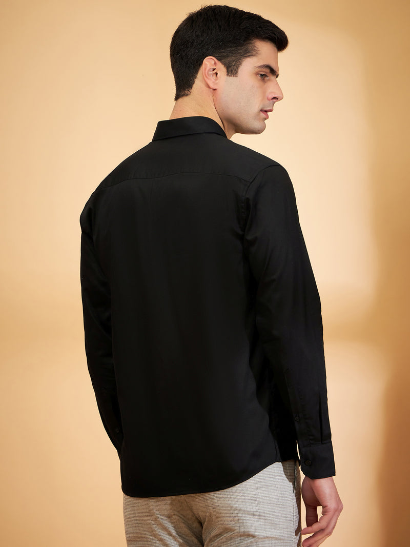 Black: Full Sleeves Partywear Shirt