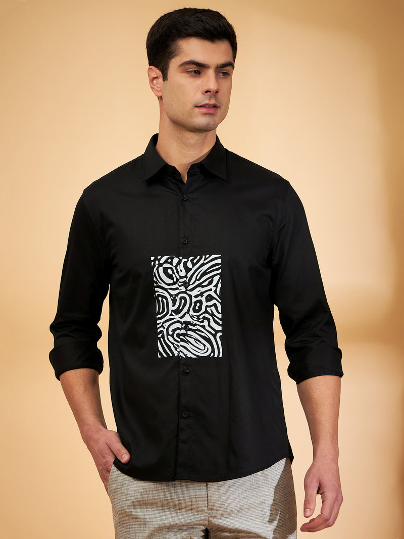 Black: Full Sleeves Partywear Shirt