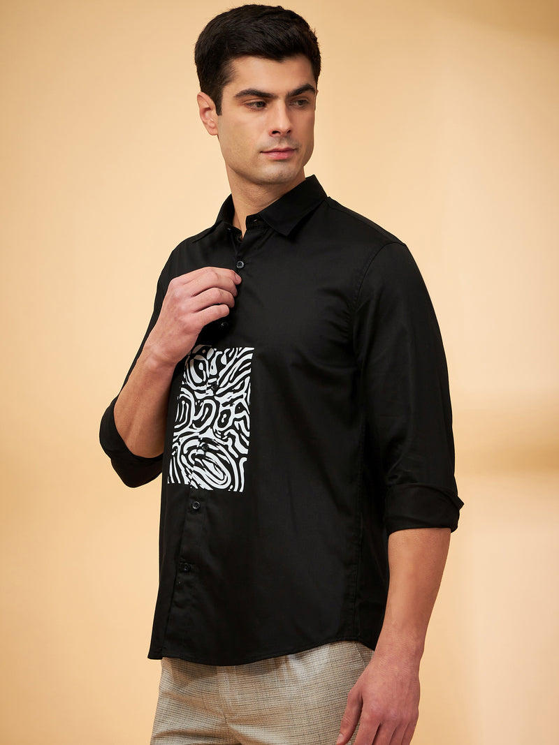 Black: Full Sleeves Partywear Shirt