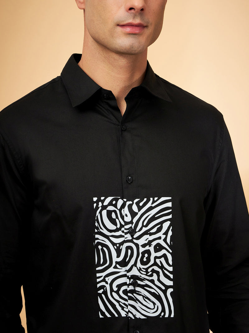 Black: Full Sleeves Partywear Shirt
