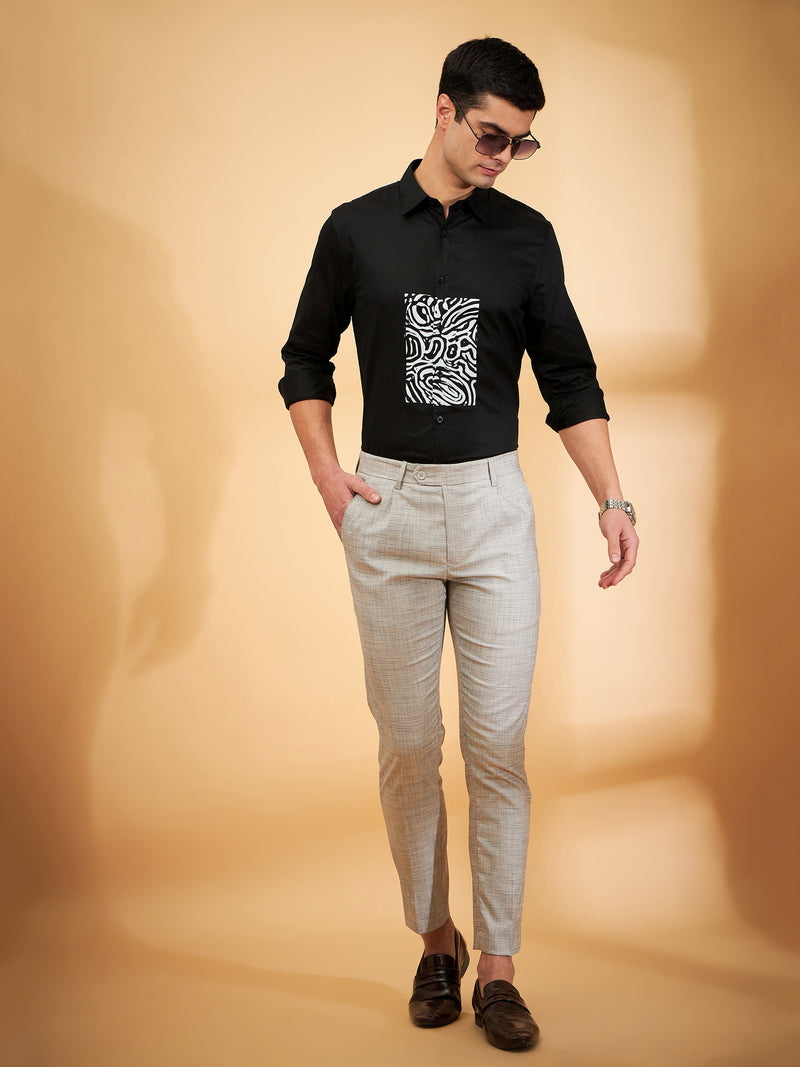 Black: Full Sleeves Partywear Shirt