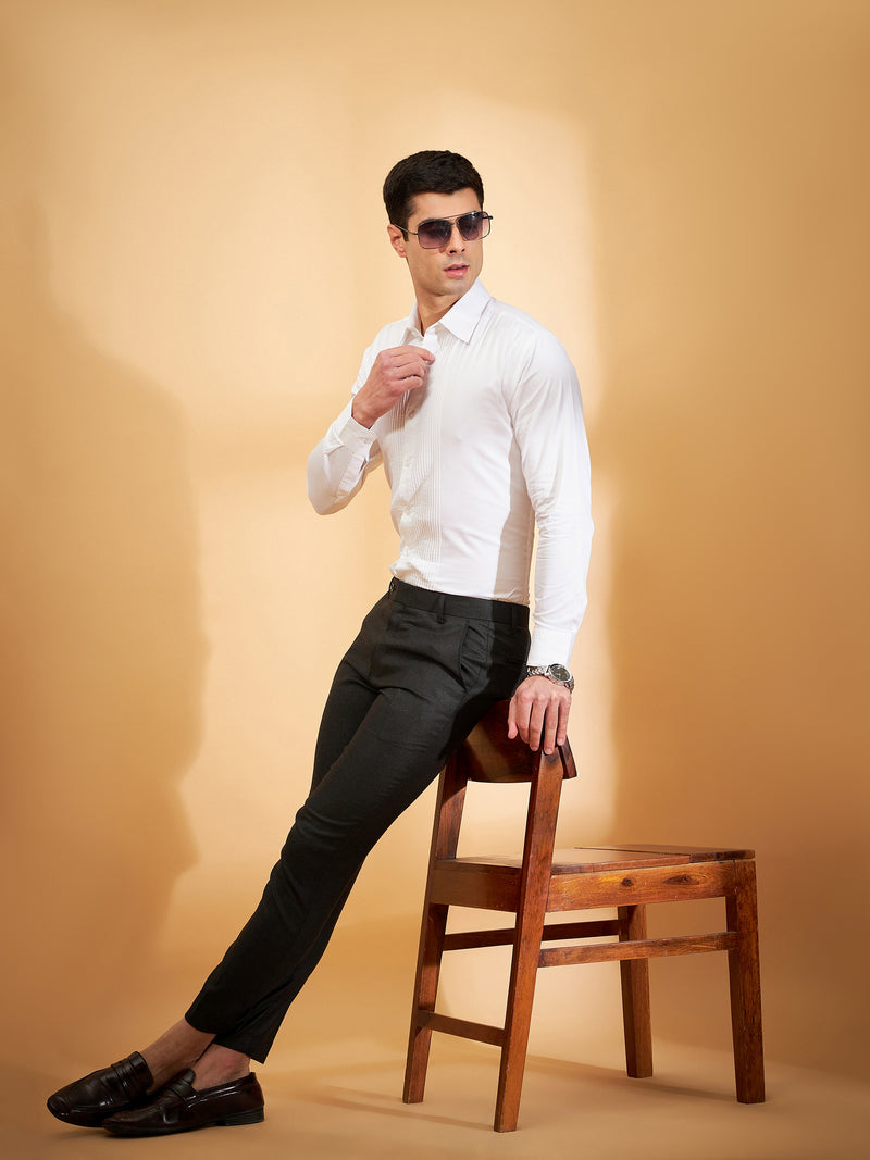 DENNISON Men Black Textured Trouser