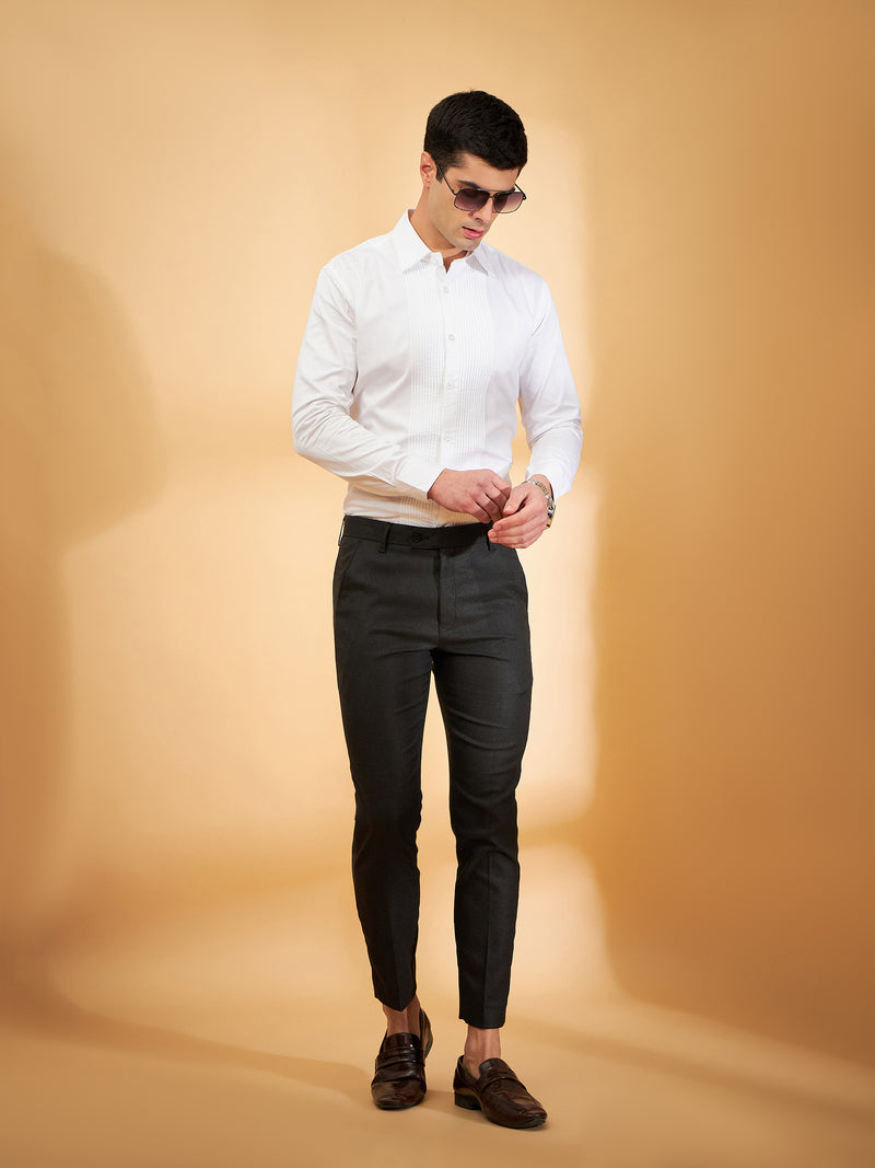 DENNISON Men Black Textured Trouser