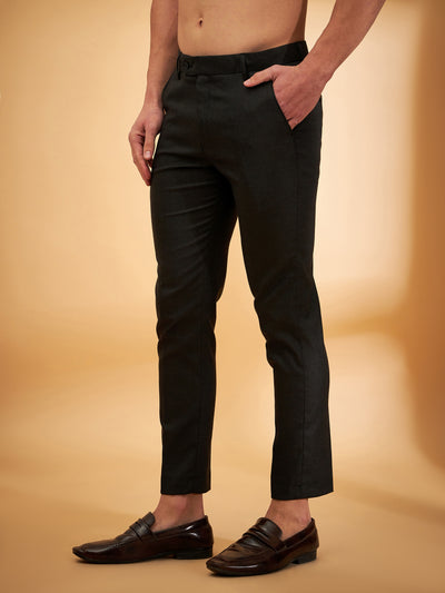 DENNISON Men Black Textured Trouser