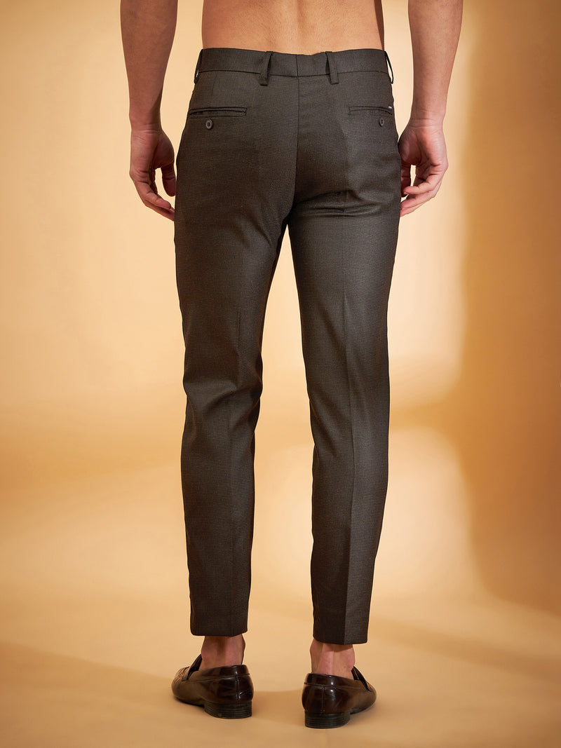 DENNISON Men Brown Textured Trouser