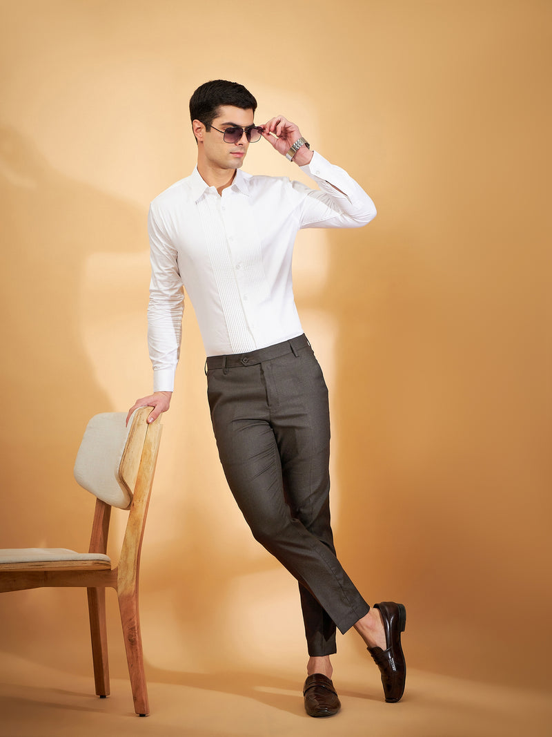 DENNISON Men Brown Textured Trouser