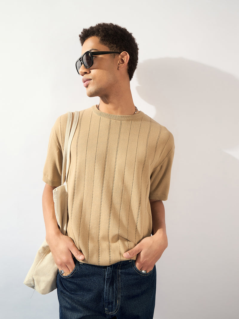 Off White: Relaxed Knitted T-Shirt