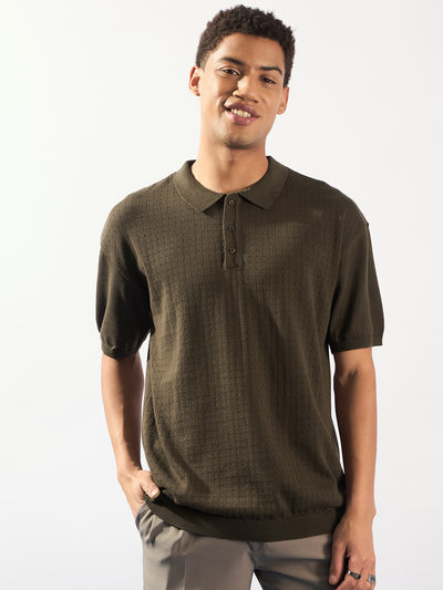 Brown: Relaxed Polo T-Shirt