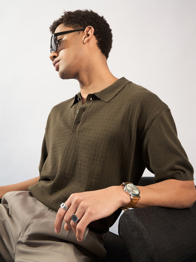 Brown: Relaxed Polo T-Shirt