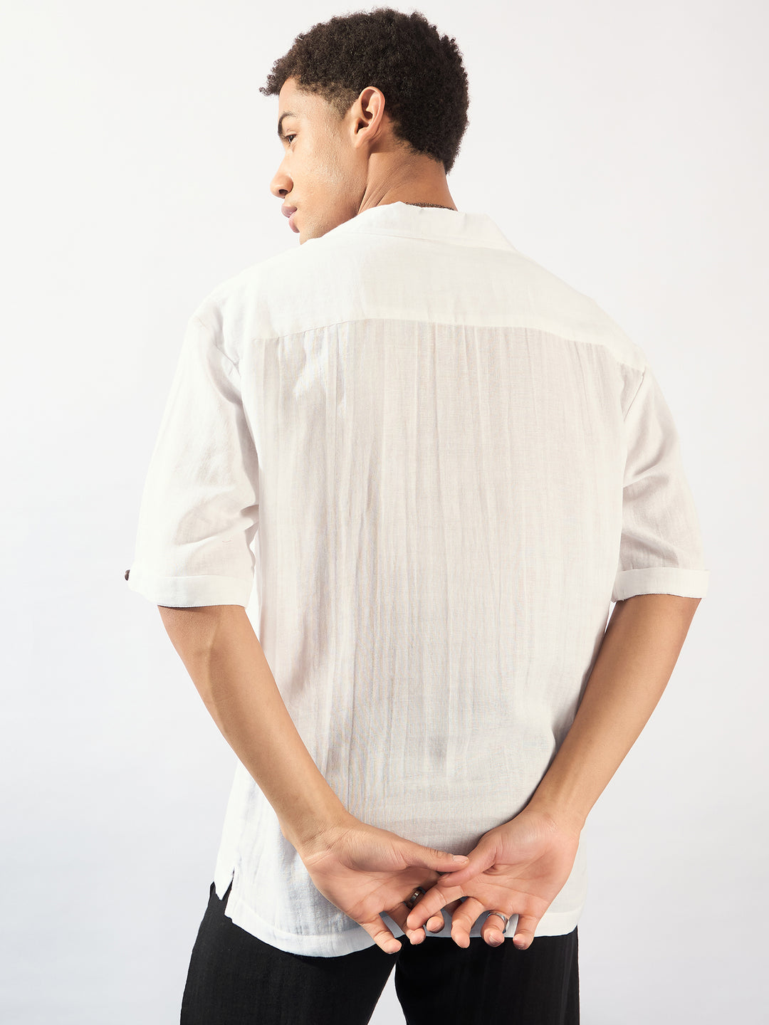 WHITE: Muslin Oversized Kurta Shirt