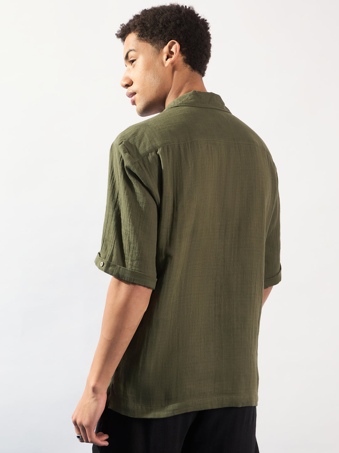Green: Muslin Oversized Kurta Shirt
