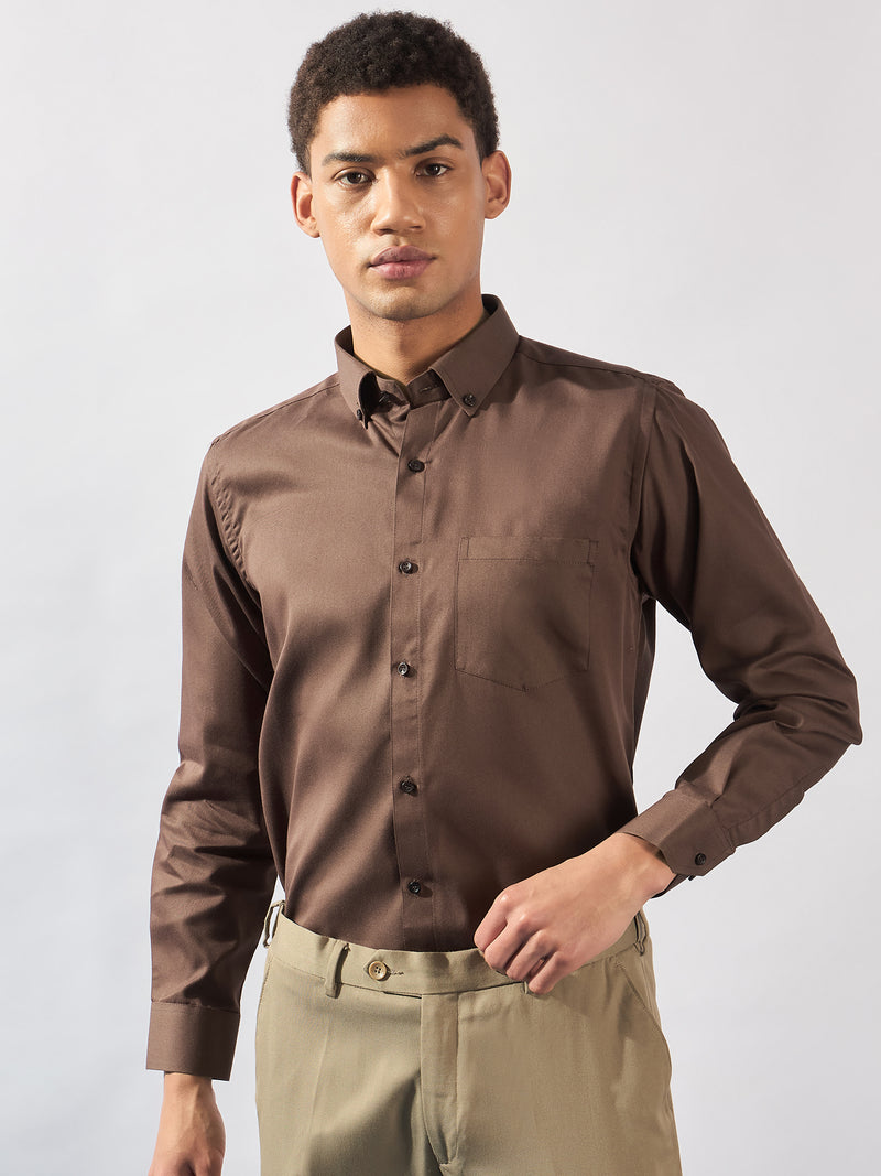 Brown: Full Sleeves Formal Shirt