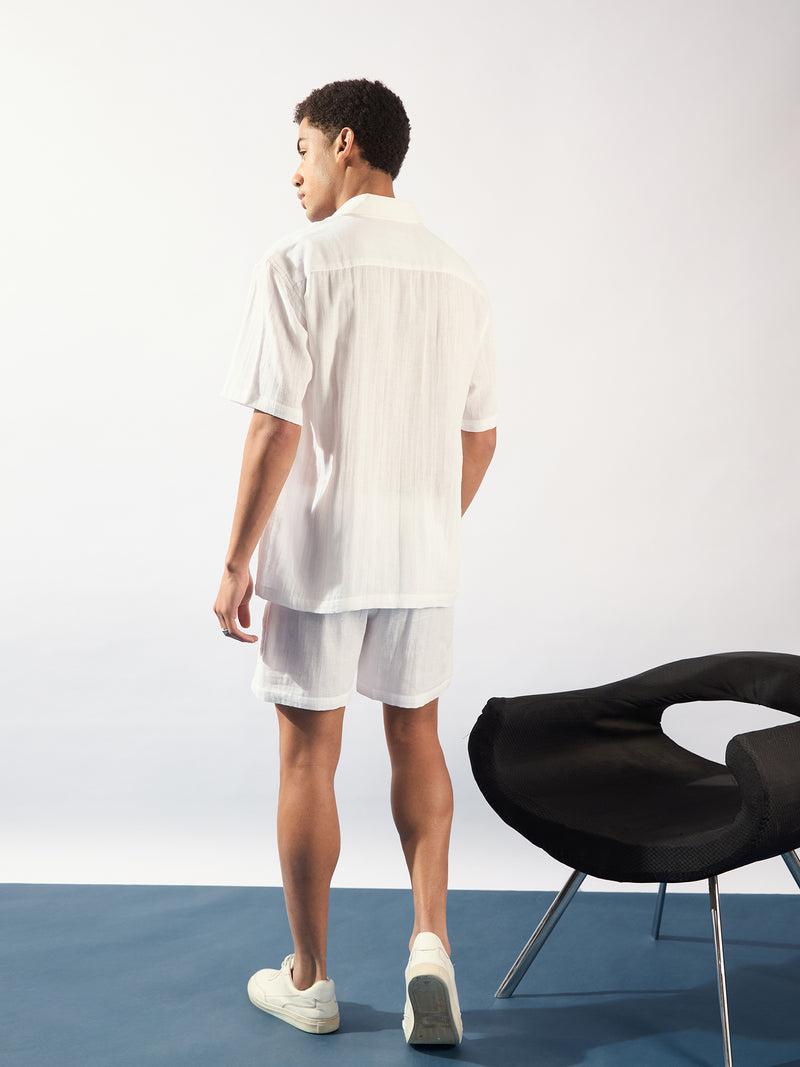 Off White: Muslin Oversized Coord Set