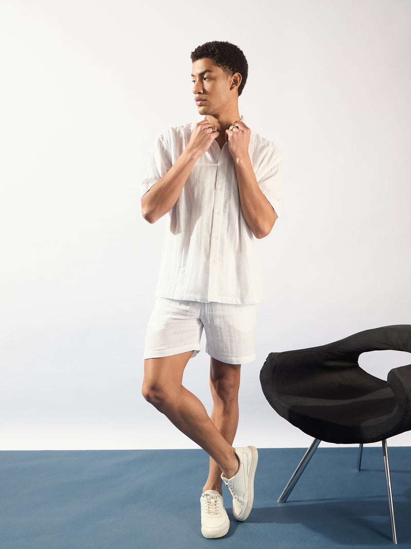 Off White: Muslin Oversized Coord Set