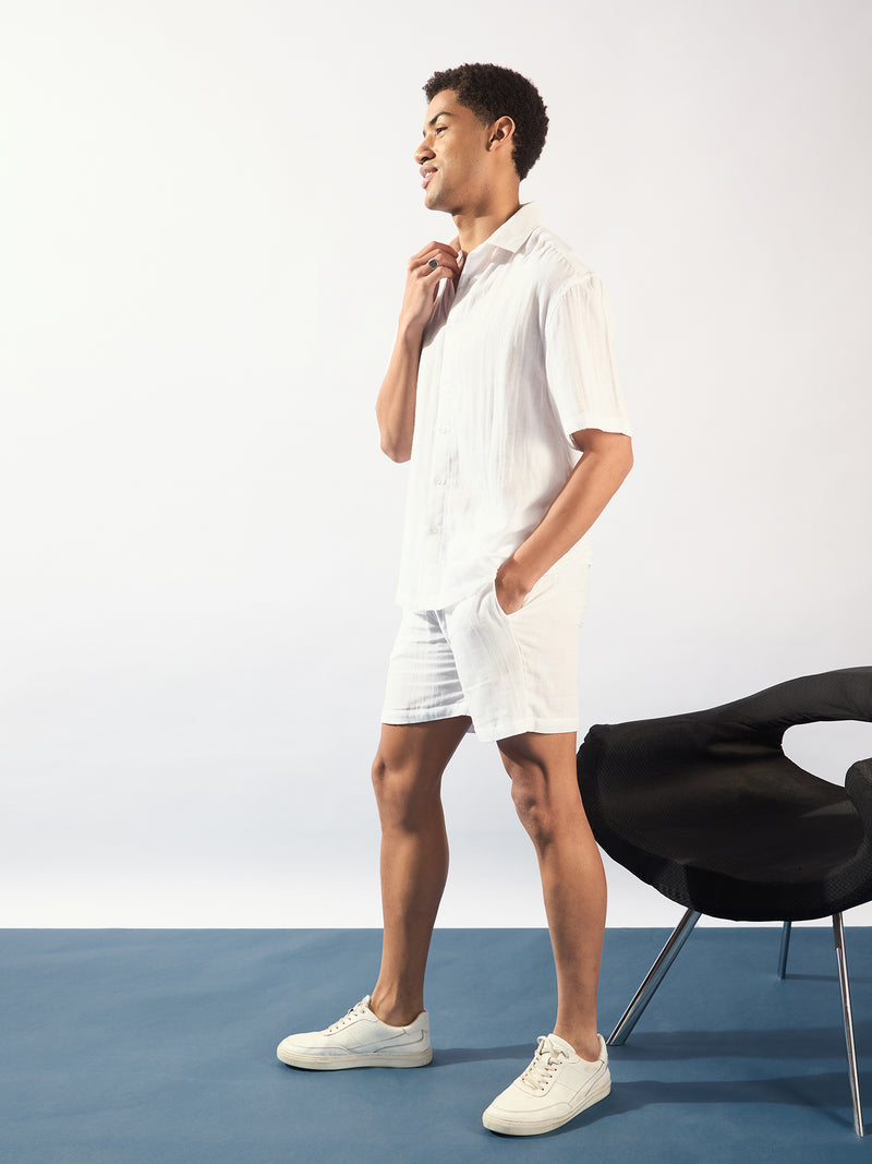 Off White: Muslin Oversized Coord Set