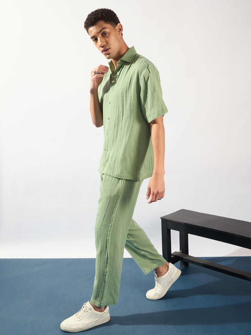 Light Green: Muslin Oversized Coord Set