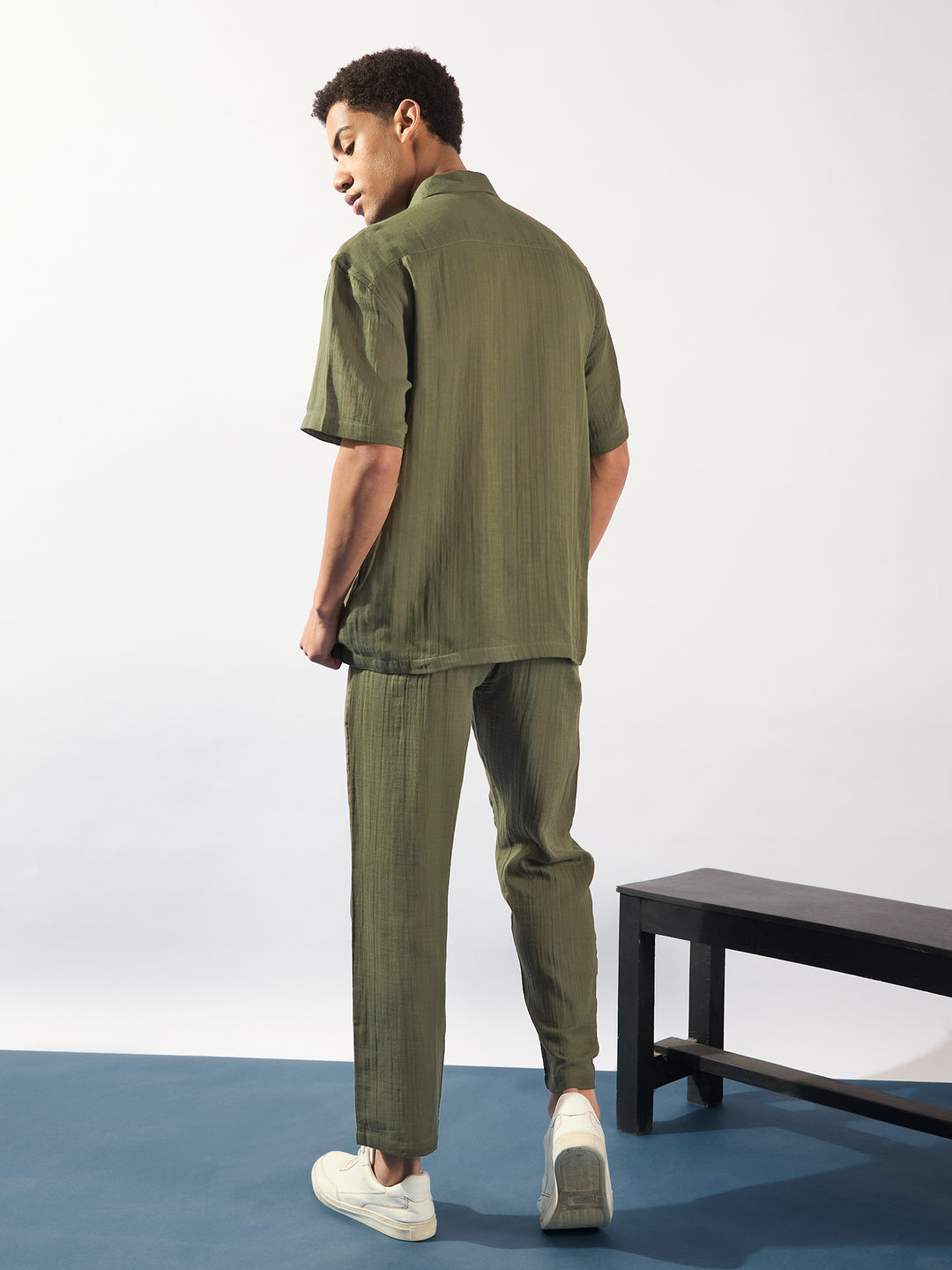 Olive Green: Muslin Double Gauge Cotton Oversized Coord Set