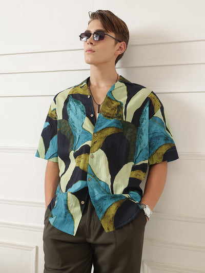 Abstract Print Oversized Shirt