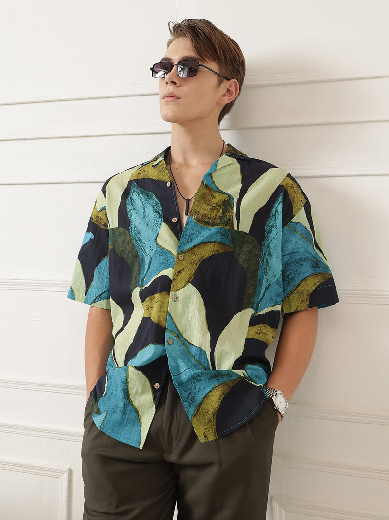 Abstract Print Oversized Shirt