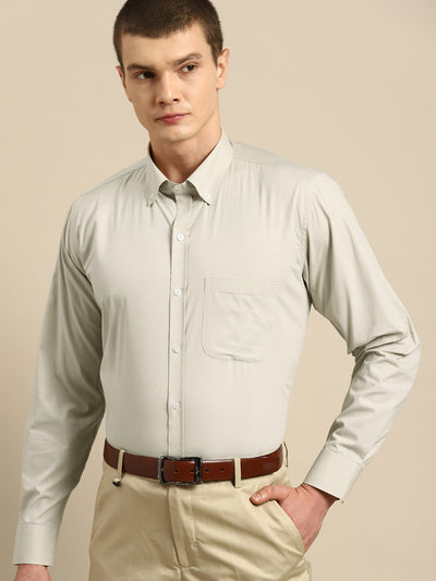 Khaki: solid opaque Formal shirt