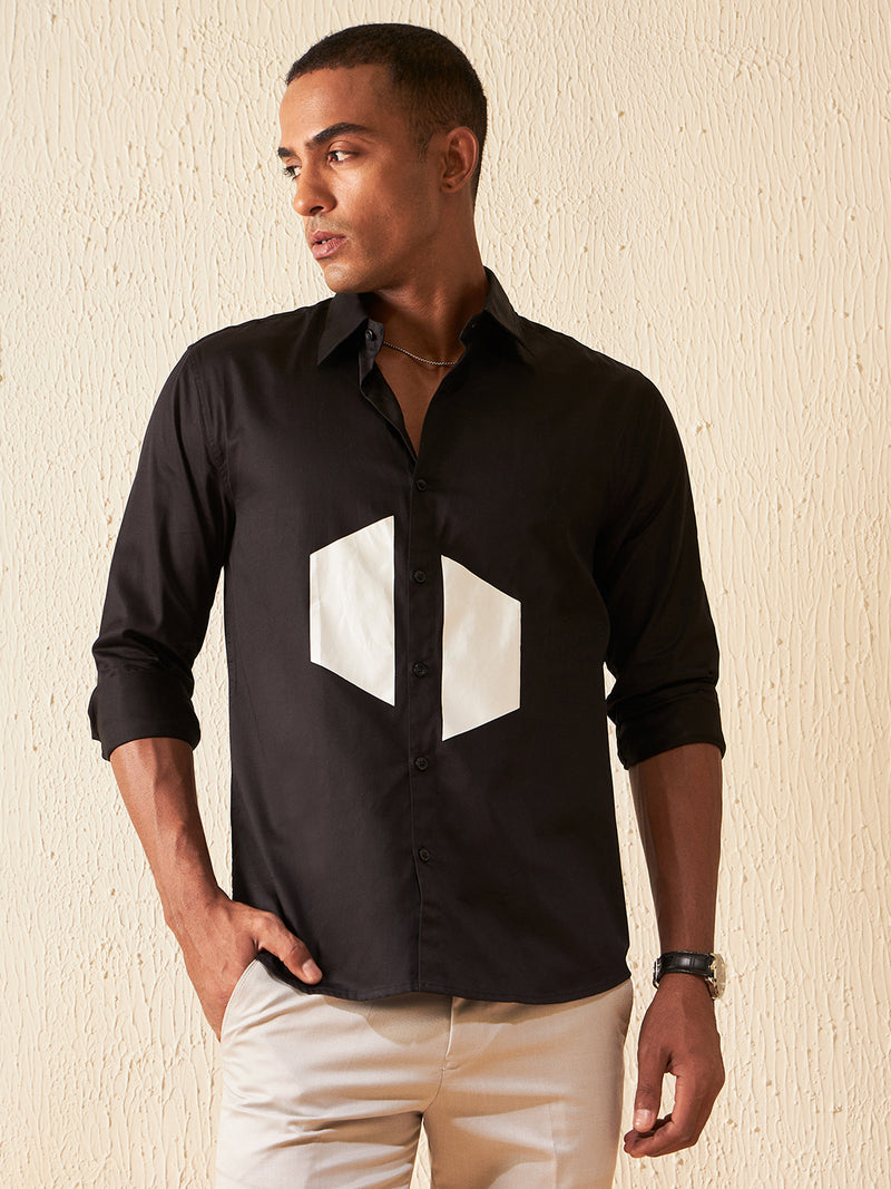 Black: Full Sleeves Casual Shirt