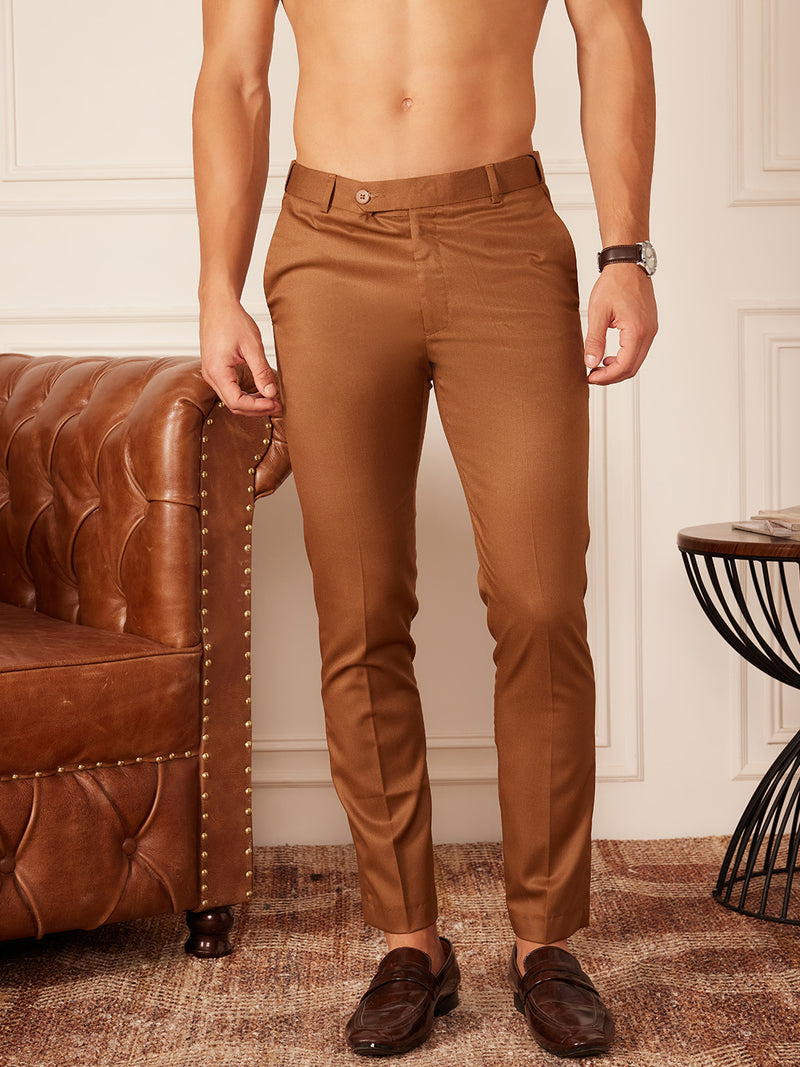 Brown Auto Fit Waist Trousers