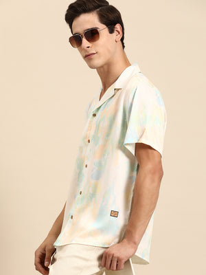 DENNISON Men Smart Opaque Printed Cuban Collar Casual Shirt