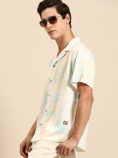 DENNISON Men Smart Opaque Printed Cuban Collar Casual Shirt